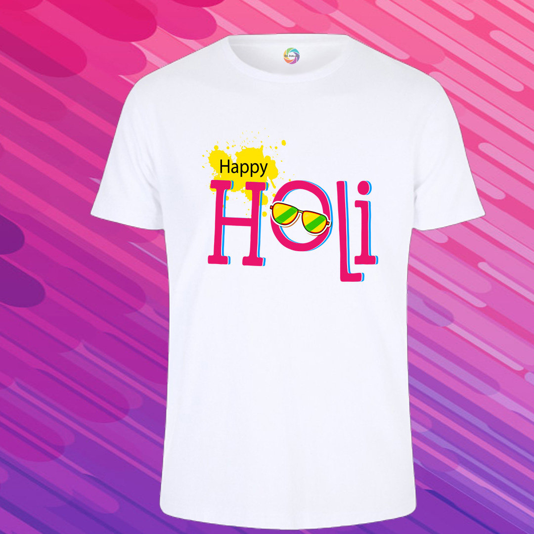 Holi Special Polyester Printed T-Shirt
